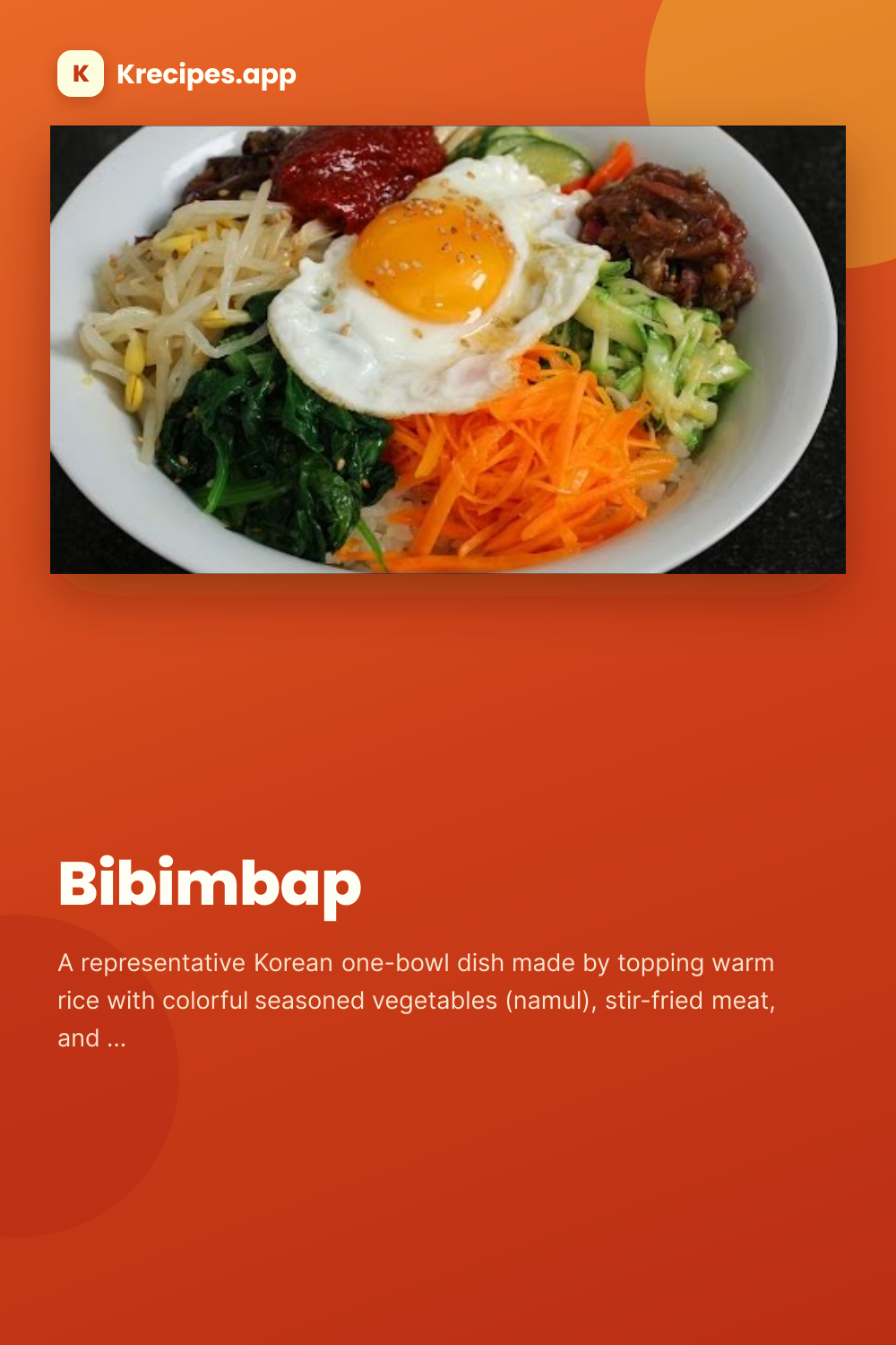Bibimbap — Korean Food Recipes
