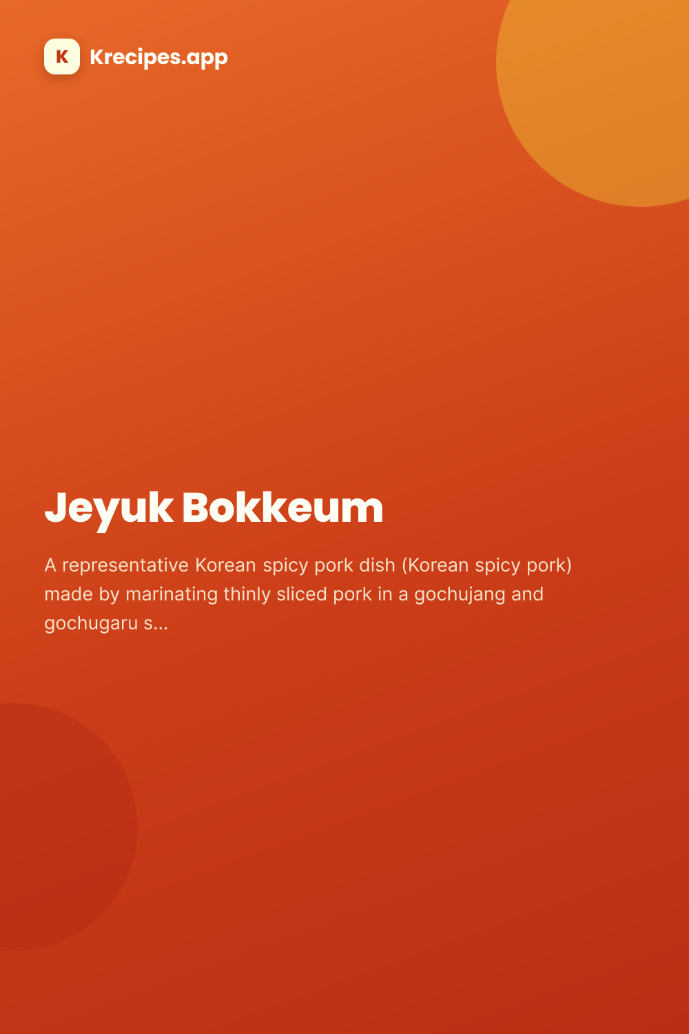 Jeyuk Bokkeum — Korean Food Recipes