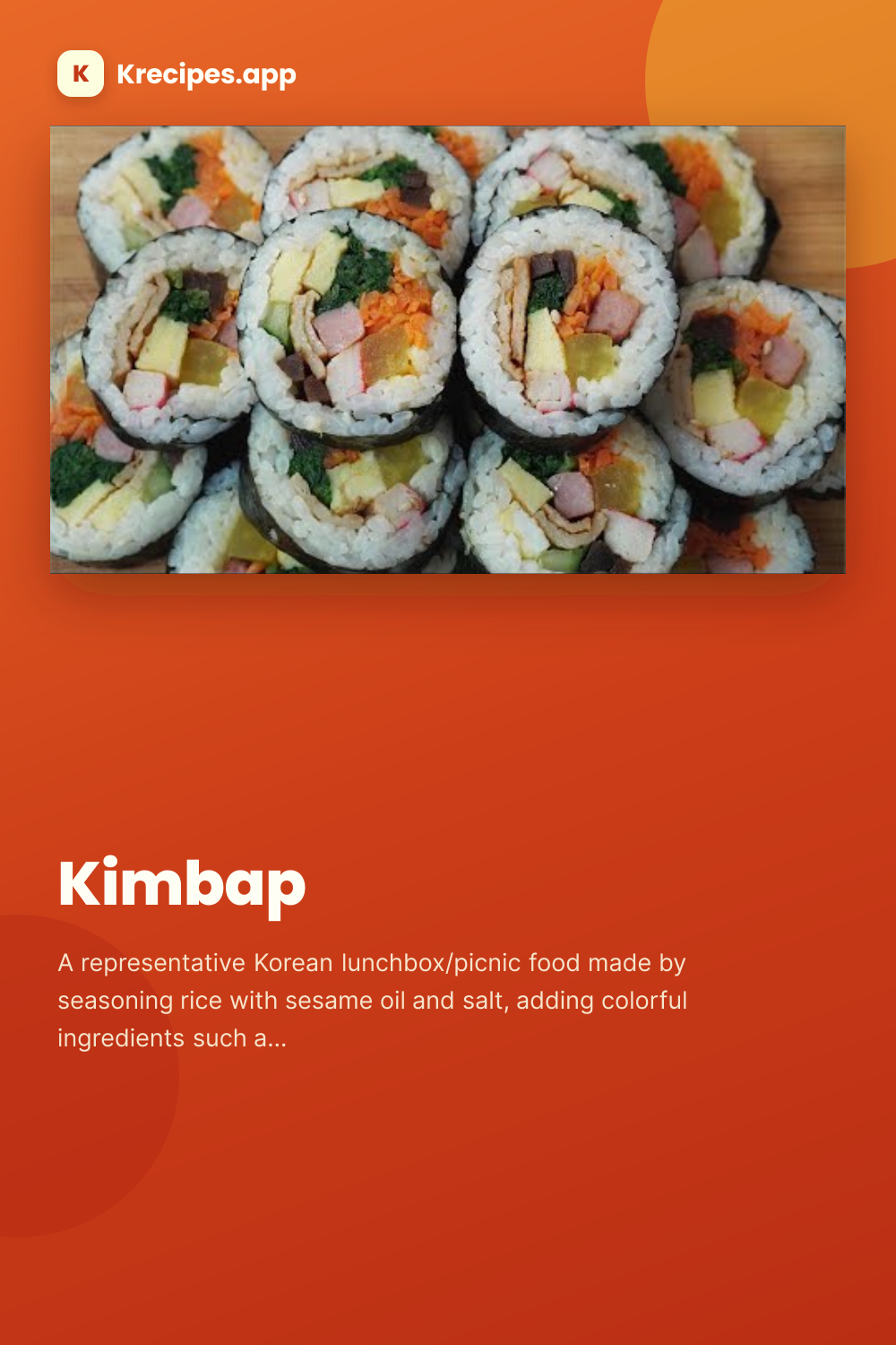 Kimbap — Korean Food Recipes