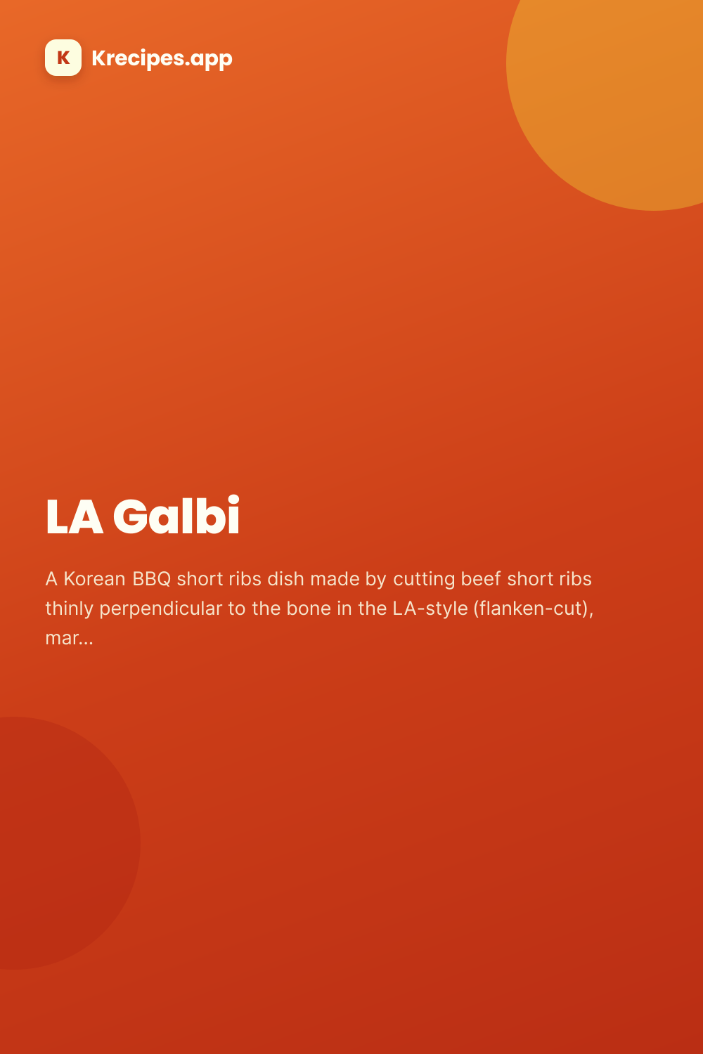 LA Galbi — Korean Food Recipes